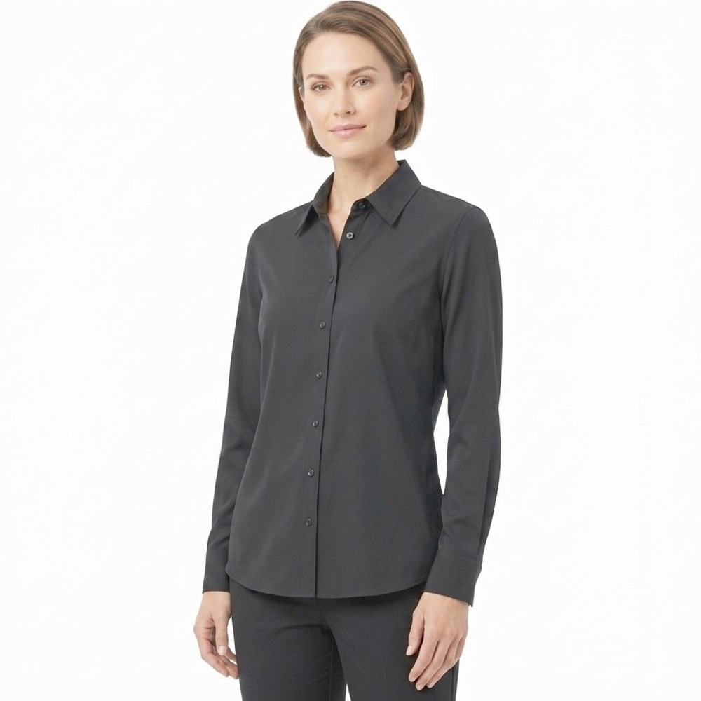 Banana Republic‎ Button Down Womens Small Black 100% Cotton Long Sleeve Shirt